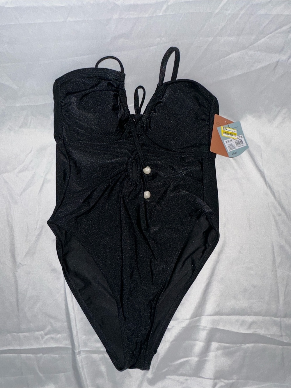 Shade & Shore Black Sparkle One-Piece Swimsuit